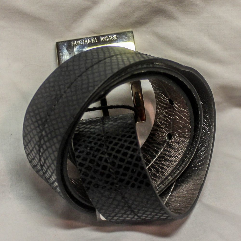 Michael Kors Black Leather Belt Size Medium